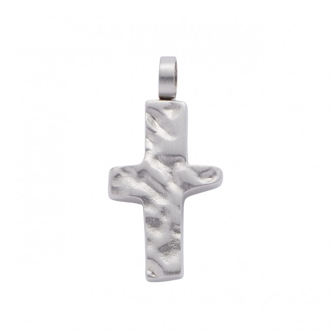 Wisiorek magnetyczny srebrny w kształcie krzyża 8050