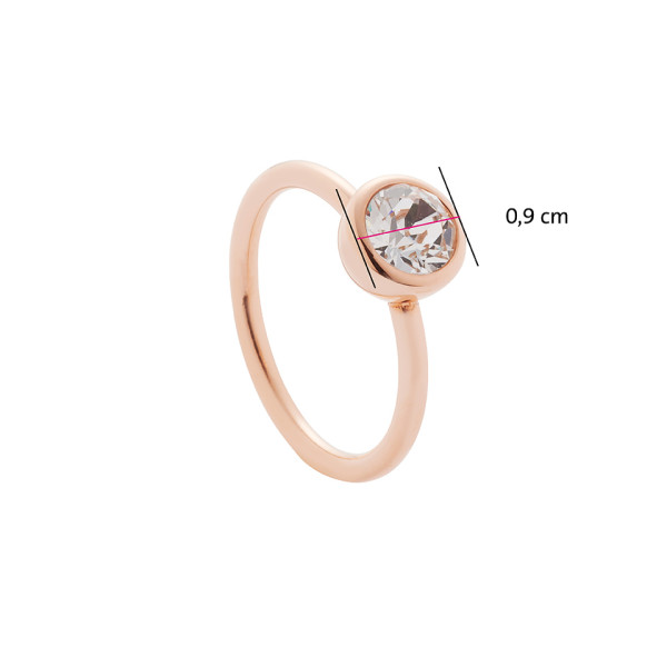 Pierścionek magnetyczny różowe złoto Solitaire Swarovski® 3747